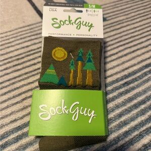 Forest Pattern Crew Socks - Olive Green